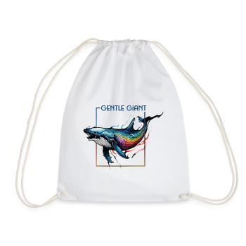 Baleine arc-en-ciel radieuse - Le gentil géant - Sac de sport léger - blanc - Devant