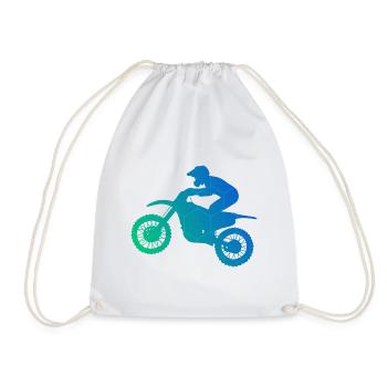 Freestyle Motocross Supermoto Dirt Bike Motocross - Drawstring Bag - white - Front