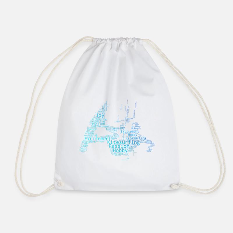 Kiting Kitesurfer Men Kitesurfing Kitesurfing - Drawstring Bag - white