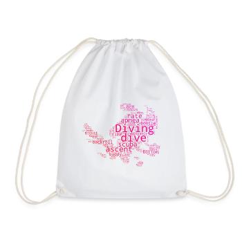 Free Dive Diving Scuba Diver - Drawstring Bag - white - Front