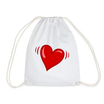 Pounding heart - Drawstring Bag - white - Front