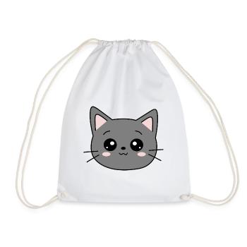 Black Cat Cat Sweet Kitten Christmas Gift - Drawstring Bag - white - Front