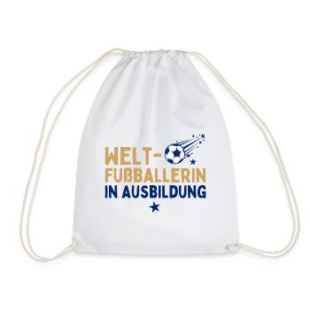 Fußball Coole Mädchen spielen Fußball Fußballerin - Turnbeutel - Weiß - Vorne