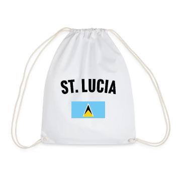 St Lucia Flag - Drawstring Bag - white - Front