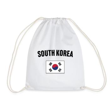 South Korea Flag - Drawstring Bag - white - Front