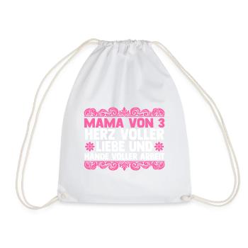 Mama Von 3 Kindern - Turnbeutel - Weiß - Vorne