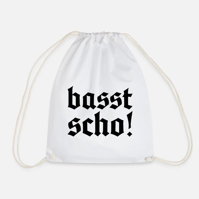 basst scho! Allgäu Design - passt schon - Turnbeutel - Weiß