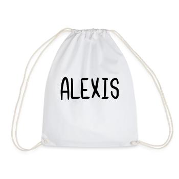 Alexis Custom Name Font Text Birthday - Drawstring Bag - white - Front