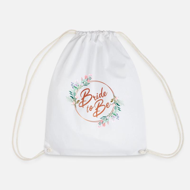 Bride To Be - Drawstring Bag - white