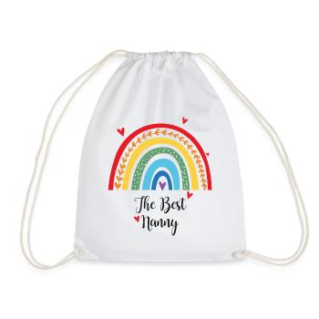 Le meilleur cadeau de cœur arc-en-ciel de nounou - Sac de sport léger - blanc - Devant