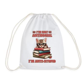 Clever Baby Cat - Drawstring Bag - white - Front