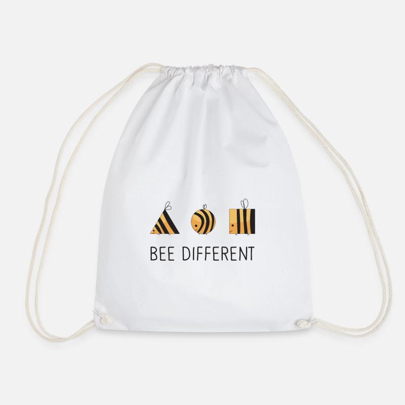 Bee Different - Sei anders mit lustigen Bienen - Turnbeutel - Weiß