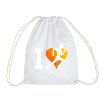 Cross Country Running Jogging Women Running - Drawstring Bag - white - Front
