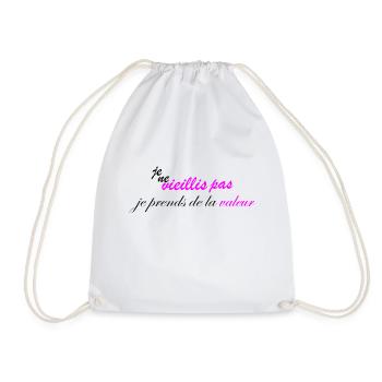 je ne vieillis pas je prend de la valeur humour - Sac de sport léger - blanc - Devant