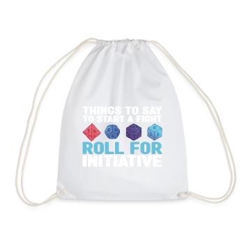 Pen and Paper for RPG Gaming Father - Drawstring Bag - white - Front