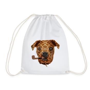 Chien peau girafe fumant la pipe - Sac de sport léger - blanc - Devant
