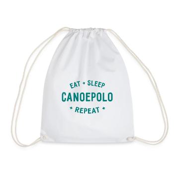 Eat Sleep Canoe Polo Repeat - Canoe Polo - Kayak - Drawstring Bag - white - Front