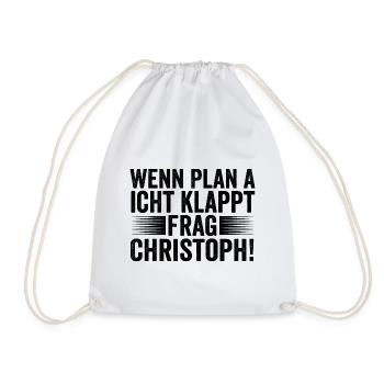 First name Chris Christoph - Drawstring Bag - white - Front