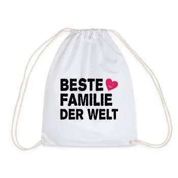 Familie Papa Mama Geschwister Opa Oma - Turnbeutel - Weiß - Vorne