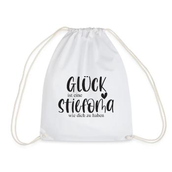 Oma Stiefoma Großmutter Familie Geschenk Glück - Turnbeutel - Weiß - Vorne