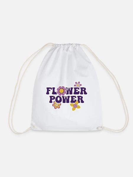 Flower Power - Turnbeutel - Weiß