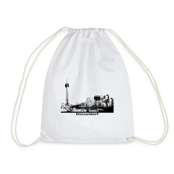 Düsseldorf Skyline schwarz Geschenkidee - Turnbeutel - Weiß - Vorne