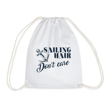 Sail hair but no matter funny sailor design - Drawstring Bag - white - Front