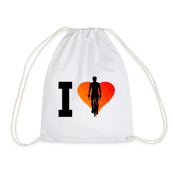 Mtb Women Cycling Bicycle Cyclist Bike - Drawstring Bag - white - Front