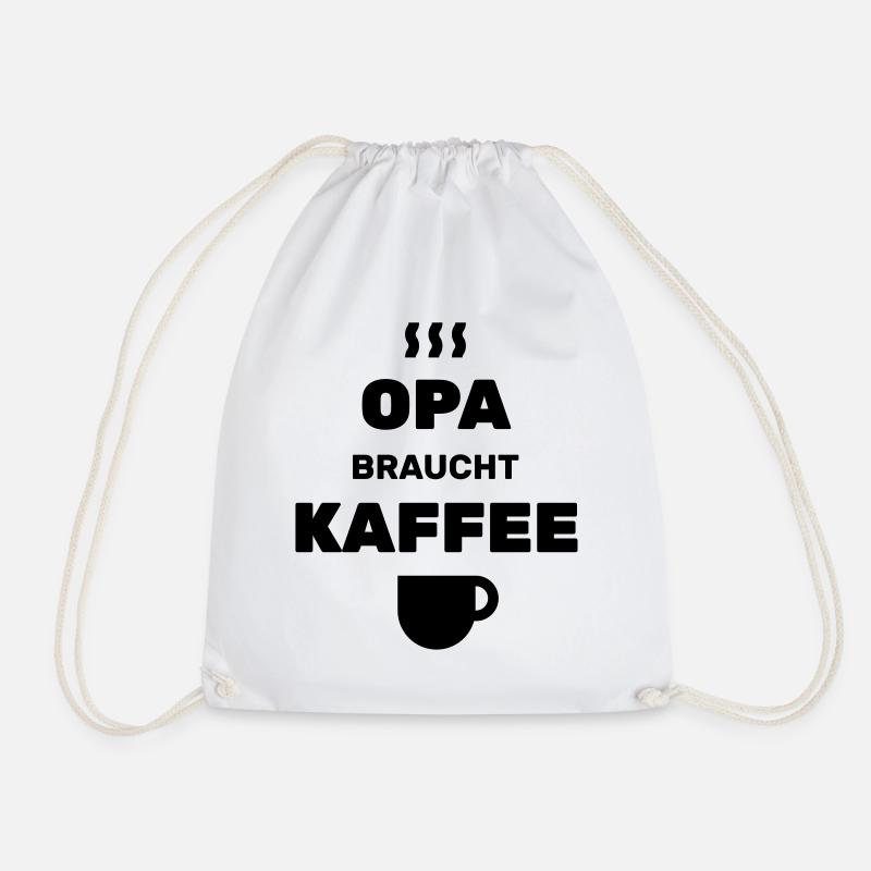 Grandpa needs coffee - Drawstring Bag - white