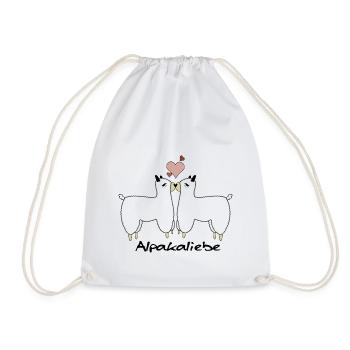 Alpaka Liebe Design - Turnbeutel - Weiß - Vorne