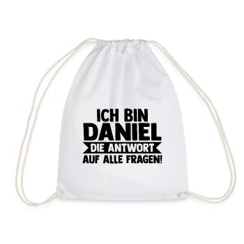 Prénom Daniel - Sac de sport léger - blanc - Devant