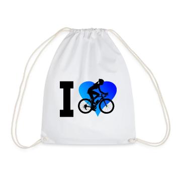 Cycling Mountain Bike Cyclists Cycling - Drawstring Bag - white - Front