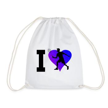 Women's Men's Squash Badminton Badmintons - Drawstring Bag - white - Front