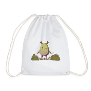 Mossy Forest Creature/Nature Creature - Drawstring Bag - white - Front