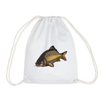Karpfen Illustration für Angler - Turnbeutel - Weiß - Vorne