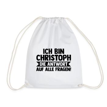 Prénom Chris Christoph - Sac de sport léger - blanc - Devant