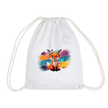 Fox - Illustration - Drawstring Bag - white - Front