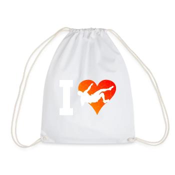 Kletterer Boulder Climber Klettern Climbing - Drawstring Bag - white - Front