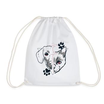 Dog and cat gift idea - Drawstring Bag - white - Front
