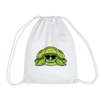 Turtle - Drawstring Bag - white - Front