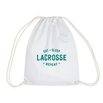 Eat Sleep Lacrosse Repeat - Turnbeutel - Weiß - Vorne