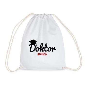 Doktortitel 2025 Doktorhut Promotion Doktor - Turnbeutel - Weiß - Vorne