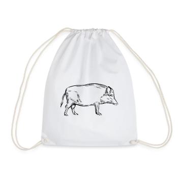 Wild boar - Wild boar - Hunting - Hunter - Drawstring Bag - white - Front