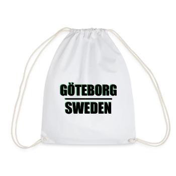 Göteborg Sweden City Typography Art Tee - Drawstring Bag - white - Front