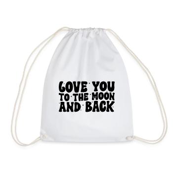 Je t’aime jusqu’à la lune et retour - Sac de sport léger - blanc - Devant