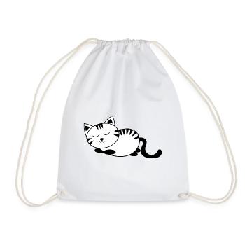 Black Cat Cat Sweet Kitten Christmas Gift - Drawstring Bag - white - Front