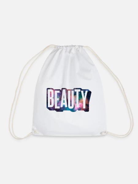 Beauty Beauty Outer Space Font Cool - Drawstring Bag - white
