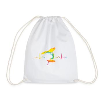 Flügel Surfer Wingsurfing Retro Folie Flügel - Turnbeutel - Weiß - Vorne