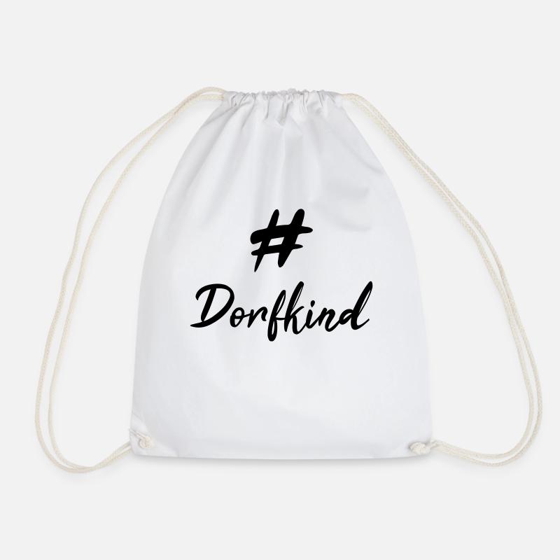 # Dorfkind schwarz - Turnbeutel - Weiß