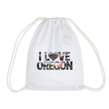 I Love Oregon für Oregon Urlauber - Turnbeutel - Weiß - Vorne